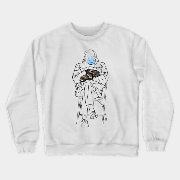 bernie sanders mittens line art Crewneck Sweatshirt by SturgesC